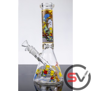 THE SIMPSONS BIKE RIDE GLASS WATER PIPE 10inch